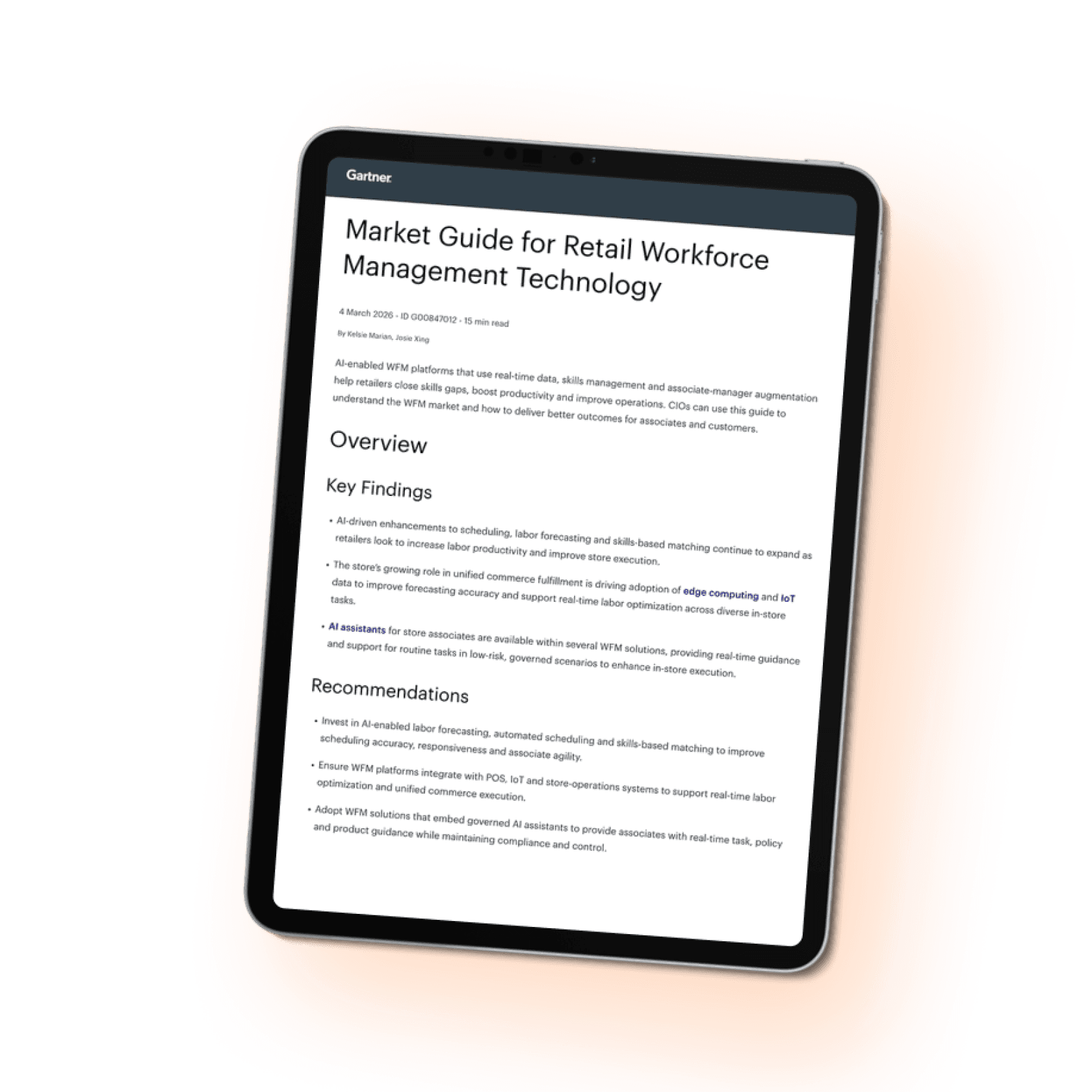 2026 Gartner® Market Guide for Retail Workforce Management Technology